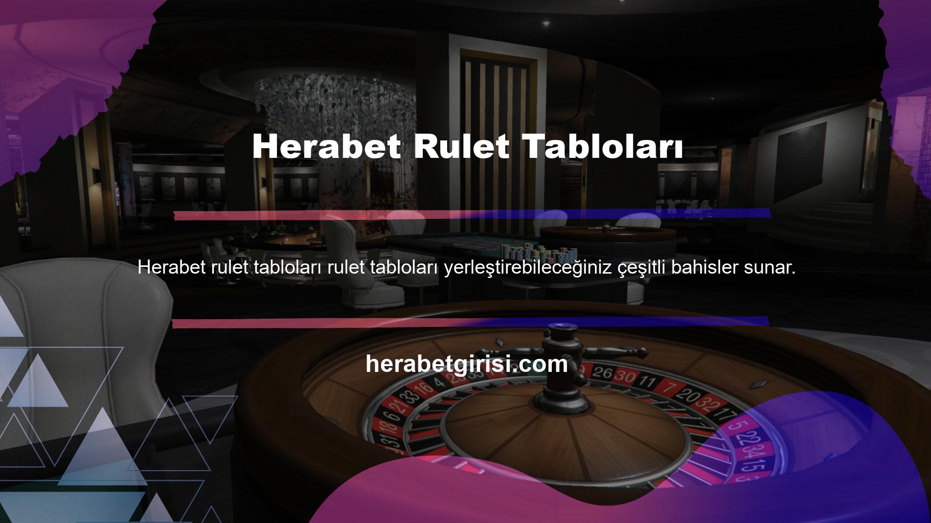 Rulet oynarken, belirli sayılarda tek bahisler de dahil olmak üzere Herabet Rulet masasına bahisler yerleştirebilirsiniz